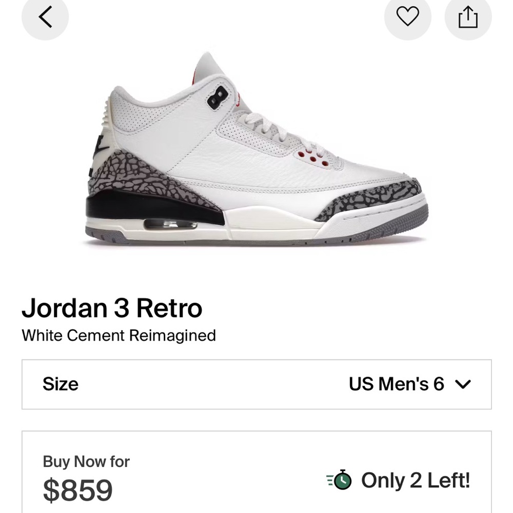 Jordan 3 Retro Summit White with Fire Red Accents
